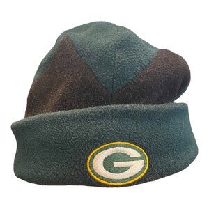 Green Bay Packers Fleece Cap Hat Green And Black Embroidered Logo OSFA
